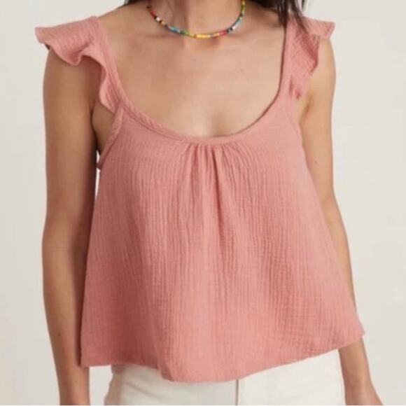 Marine Layer Tops - NWT Marine Layer Jude Flutter Sleeve Tank in Rosette Size Medium